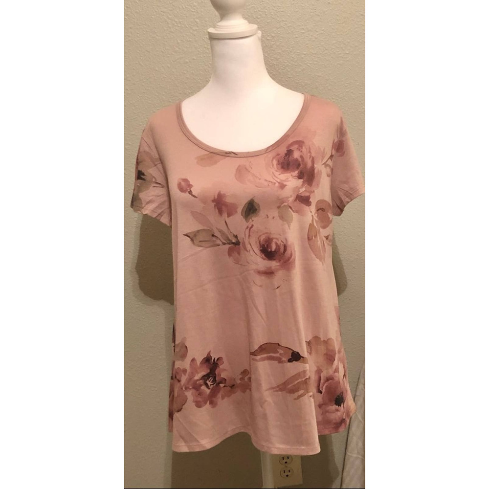 Loose Fitting Pink Floral Watercolor Top